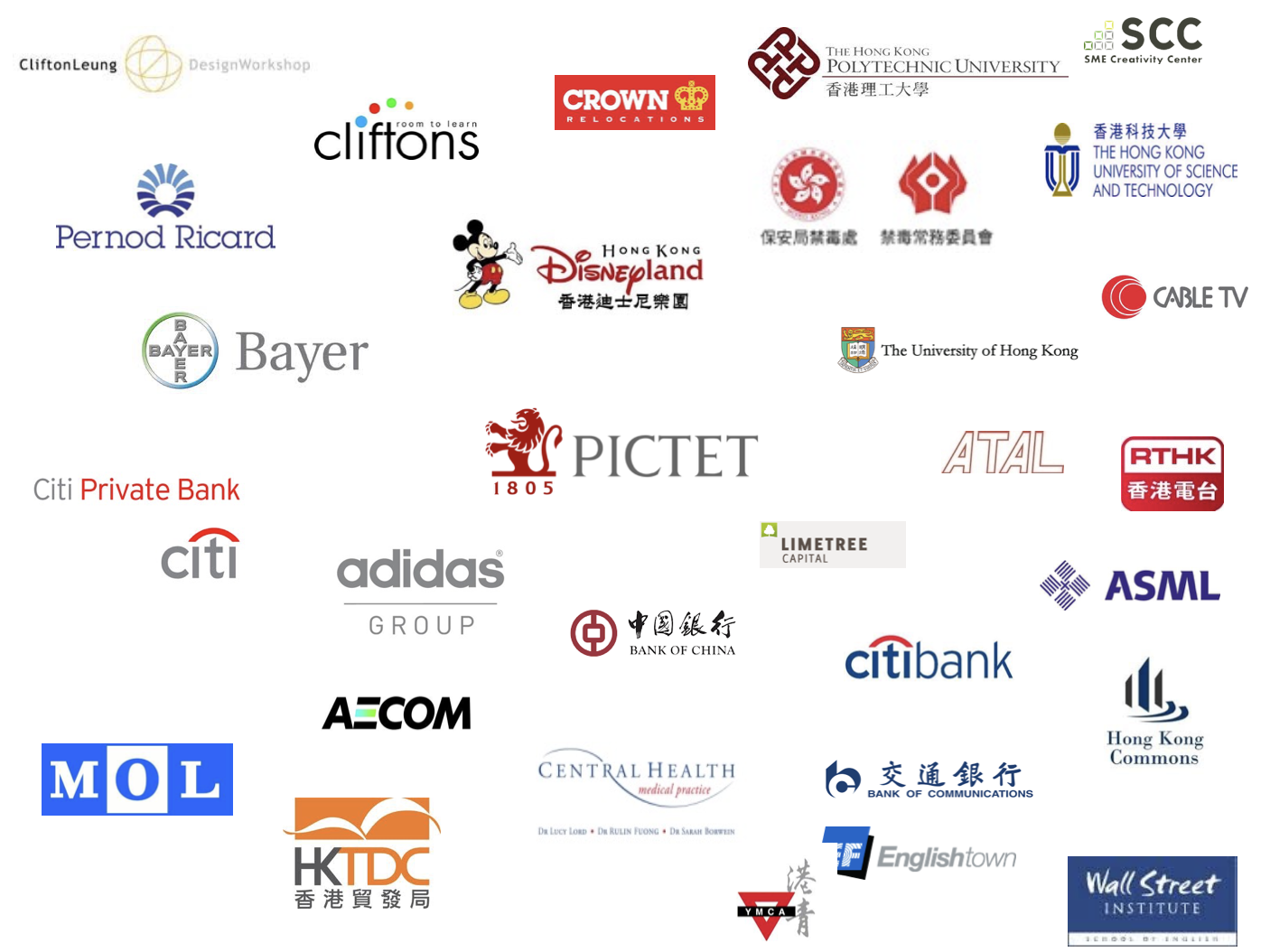 A selection of PRESENCE corporate clients across Asia